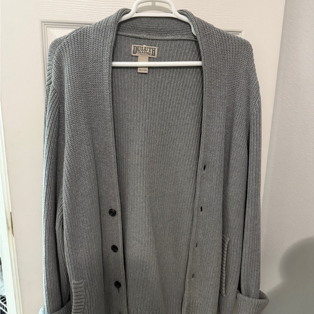 Duluth Trading Co Gray Knit Sweater